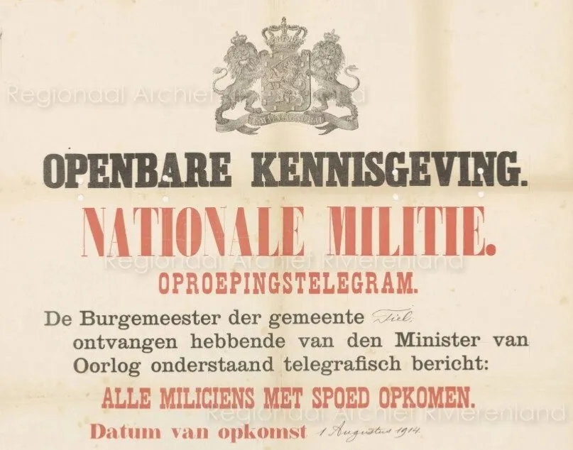 The mobilisation notice.